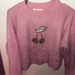 Pink Cherry Knit Sweater